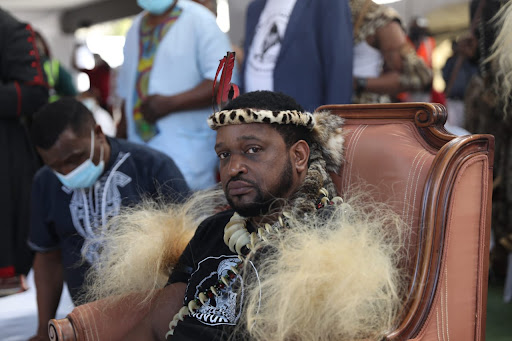 Prince MisuZulu KaZwelithini at the commemoration of the Battle of iSandlwana on January 22 2022..