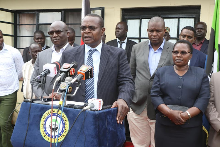 Governor Paul Otuoma when he announced his cabinet in Busia on October 17