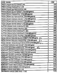 Sweet Chariot Cafe menu 2