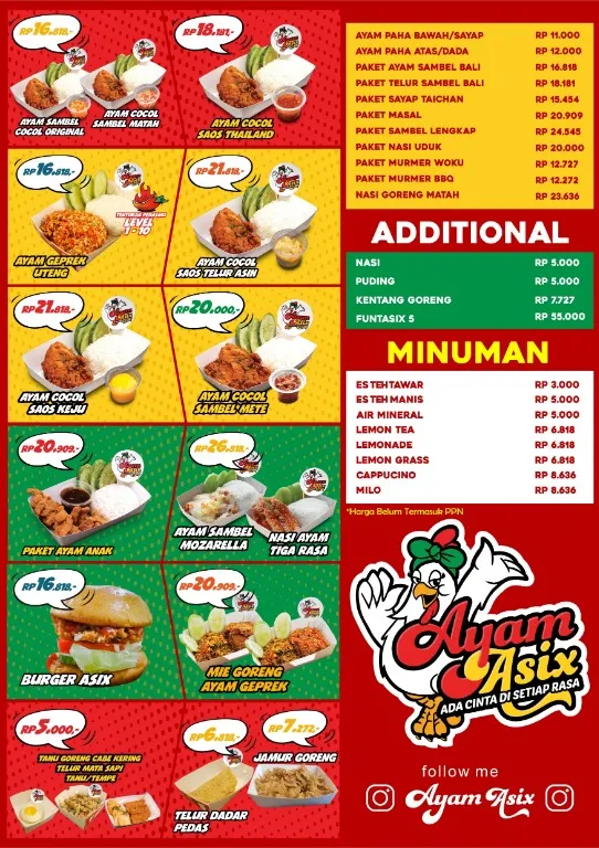 Ayam Asix Express Ciledug menu 