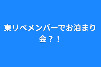 東リべメンバーでお泊まり会？！