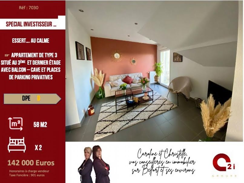 Vente appartement 3 pièces 57.38 m² à Essert (90850), 142 000 €