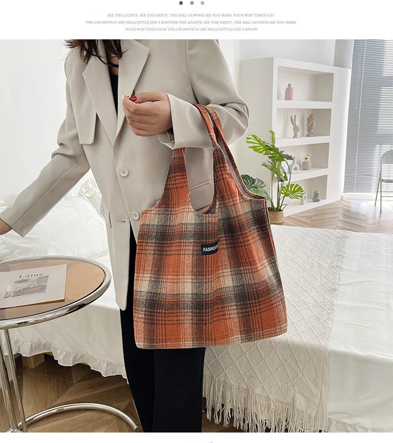 Title 6, New Retro British Checked Canvas Bag for Women....