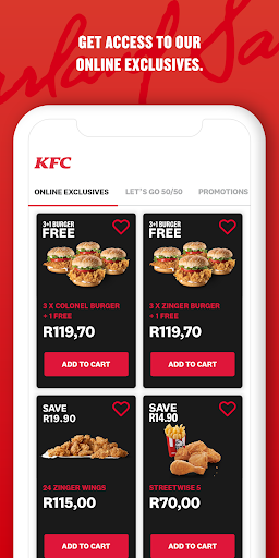 Screenshot KFC South Africa