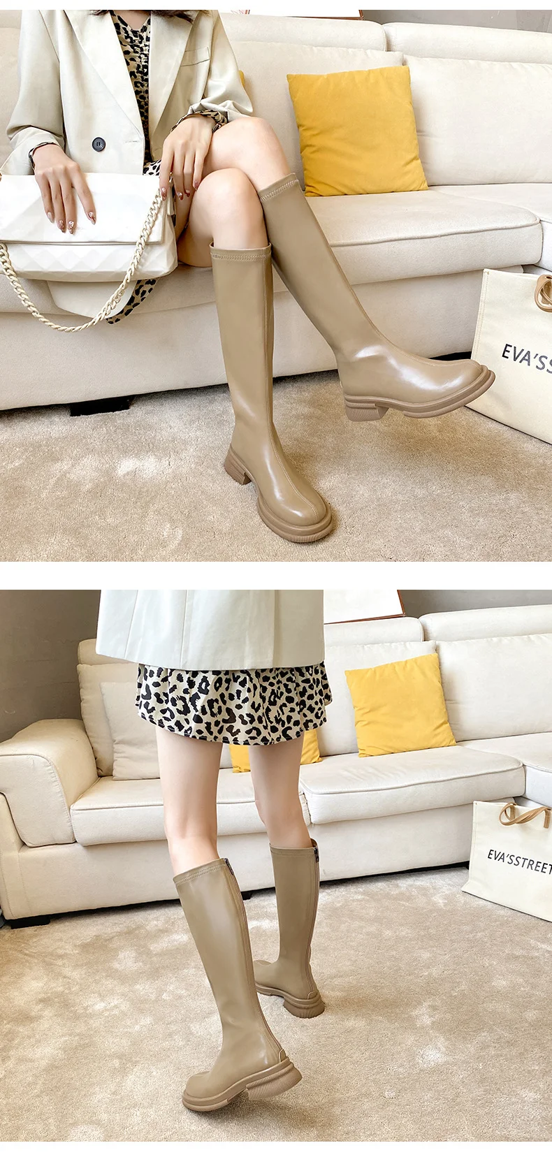 Title 12, Damenstiefel im britischen Stil, runder Zehenbe...