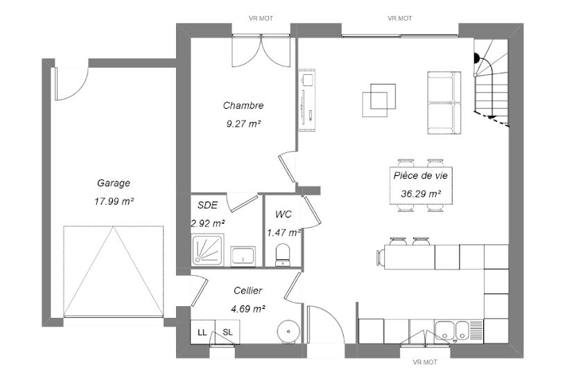  Vente Terrain + Maison - Terrain : 421m² - Maison : 90m² à Saint-Avertin (37550) 