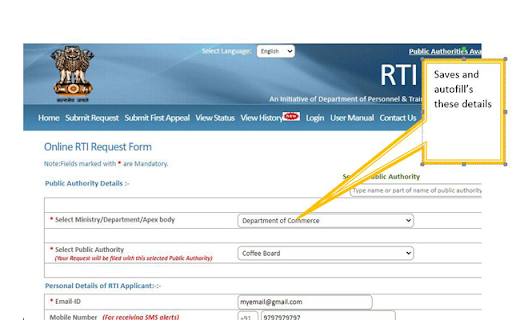 rtionline.gov.in autofill