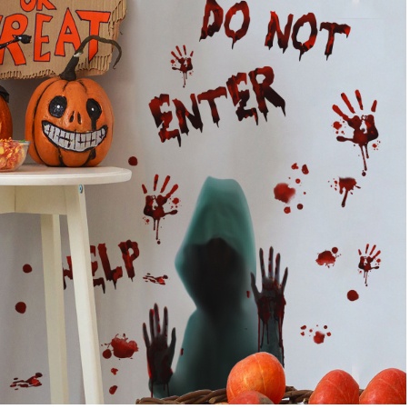 Title 6, Creative Ghost Hand Halloween Glass Self-paste ...