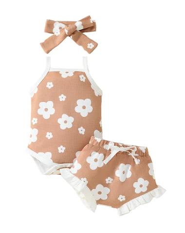 Sommer Baby Blumen Sling Top Shorts - 1