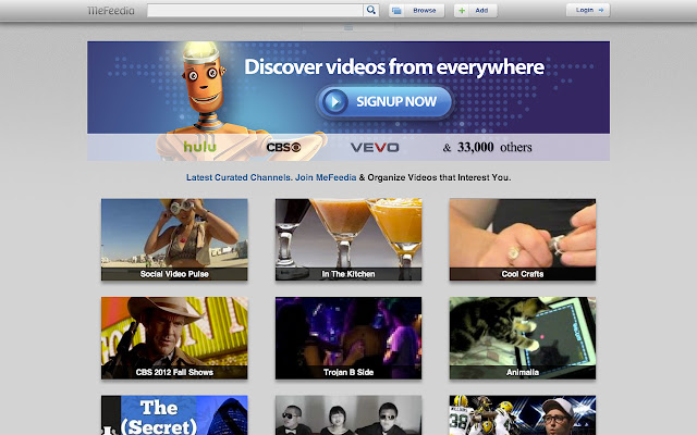 MeFeedia chrome extension