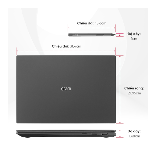 Laptop LG Gram 2023 14T90R-G.AH55A5 (i5-1340P/RAM 16GB/512GB SSD/ Windows 11)