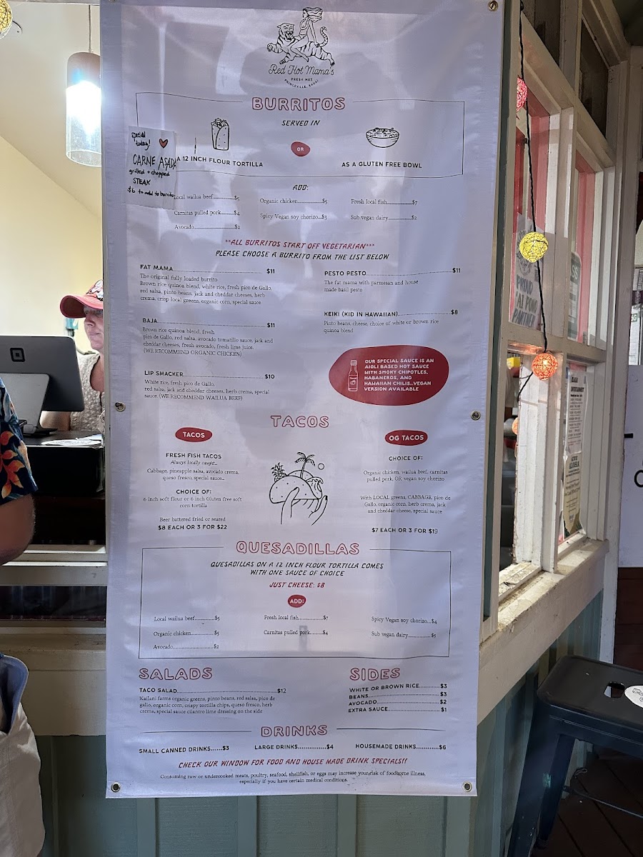 Red Hot Mama's gluten-free menu