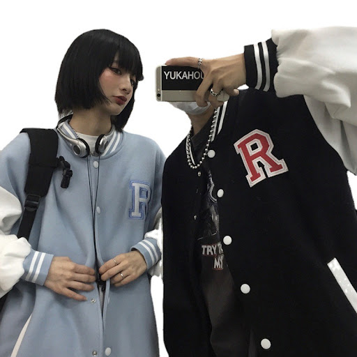 Title 5, Retro Street Letter Flocking Embroidery Jacket ...