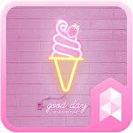 Cover Image of Descargar Simple Pink Neon theme 1.0 APK