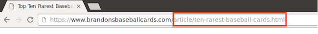 URL showing helpful, human-readable page name.