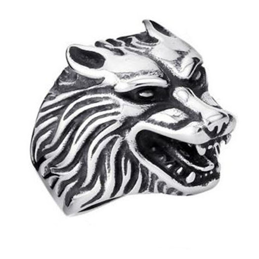 Title 2, Bague en acier titane tête de loup, robuste et ...