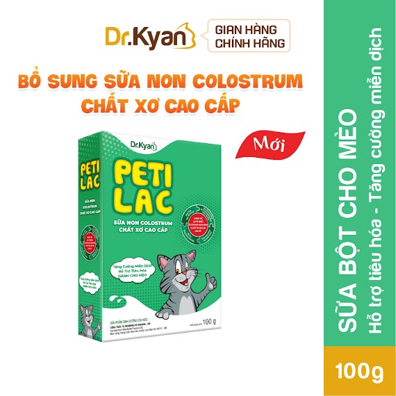 Sữa Bột Dinh Dưỡng Petilac Bổ Sung Sữa Non Colostrum & Chất Xơ Cao Cấp Cho Mèo Dr.kyan 100G Và 400G - Yonapetshop