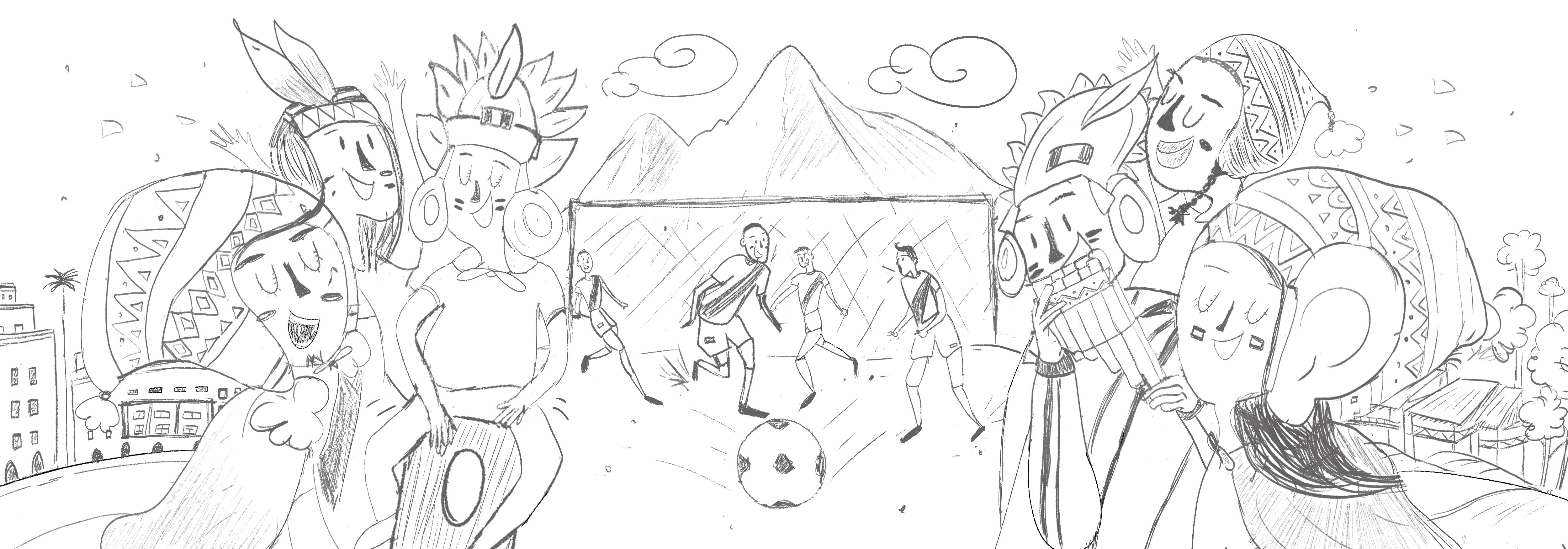 Peru World Cup Doodle Sketch