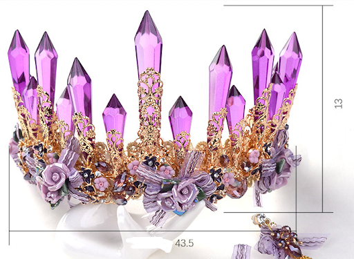 Title 9, Baroque Purple Crystal Icicle Princess Crown Ac...