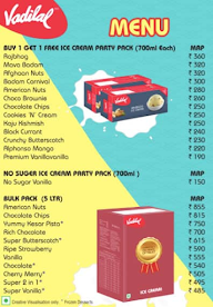 Vadilal Ice Creams menu 1