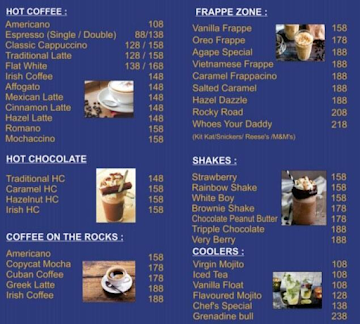 Agape Bakery Cafe menu 