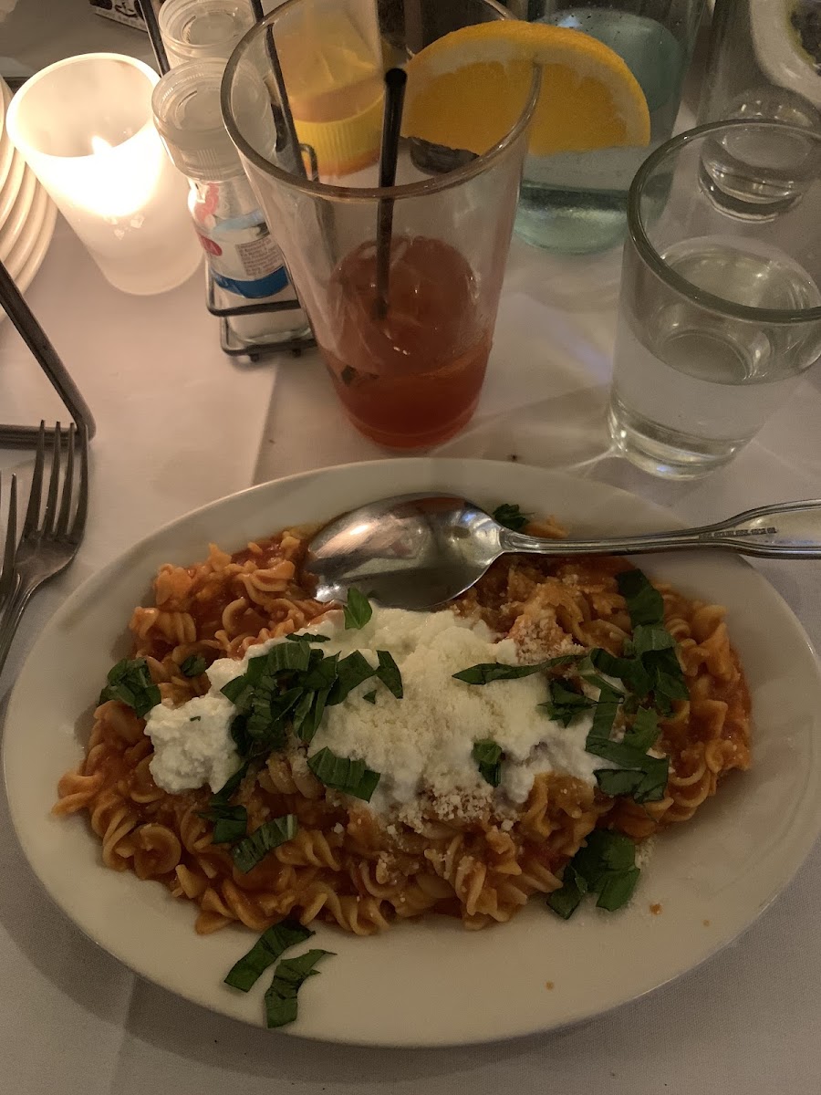 Gluten-Free Pasta at Quartino Ristorante