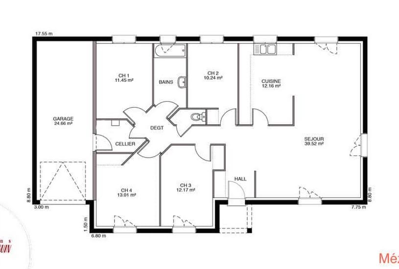  Vente Terrain + Maison - Terrain : 1 199m² - Maison : 110m² à Celle-Lévescault (86600) 