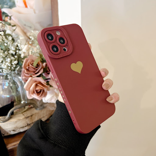 Title 5, Side Pattern Bronzing Small Heart Phone Case St...