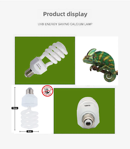Lucky Herp Reptile Compact Fluorescent Tropical Terrarium Lamp,5.0 UVA UVB Bulb,220-240V,E27,Screw Thread,15W,23W Availa