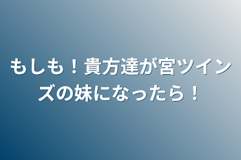 もしも！貴方達が宮ツインズの妹になったら！