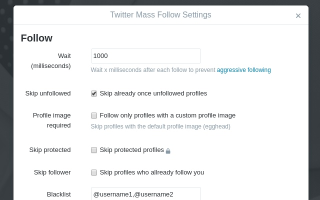 Mass Follow For Twitter Chrome ウェブストア