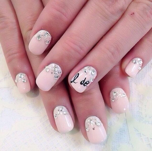 Sparkly pink nail art