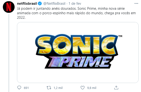 Netflix Anuncia Sonic Prime, Série Animada do Ouriço Azul