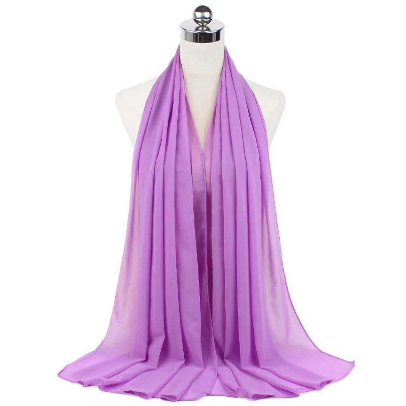 Title 31, 70x180cm Monochrome Pearl Chiffon Hijab Sjaal –...