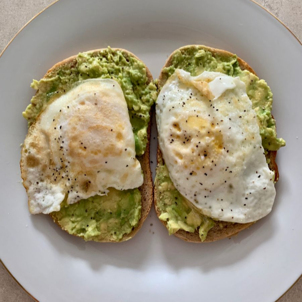 Avocado toast with fried egg