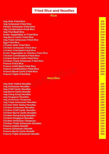 CHINESE DARBAR menu 