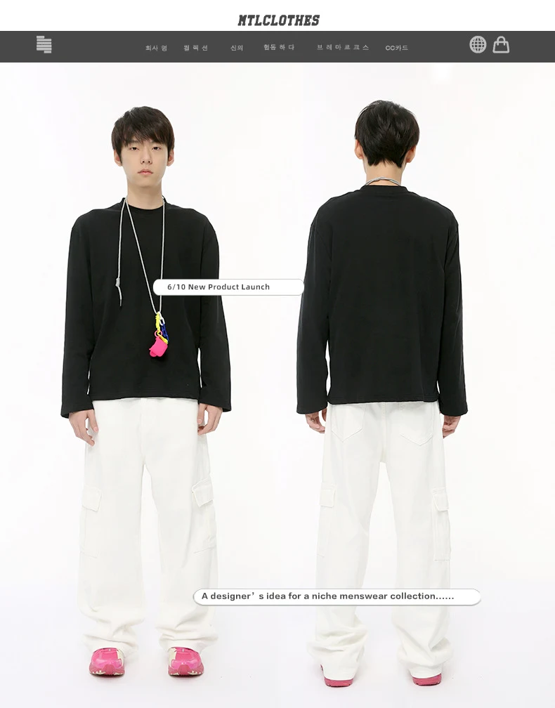 Title 2, Mens Solid Color Basic Loose Casual Straight-l...