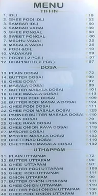 Murugan Idli Shop menu 1