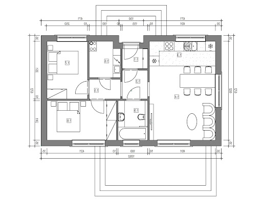 003 ES 57 - domek Miodowy 57 - Rzut parteru