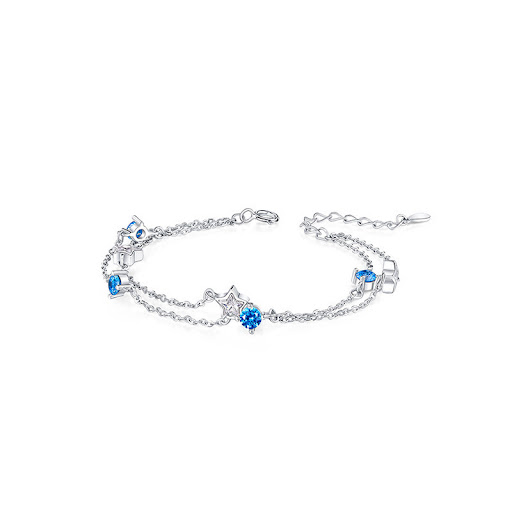 Title 3, Double Circles Star Bracelet Female Fashion Blu...
