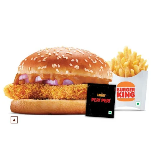 Chicken Makhani Burst Burger+Fries(Reg)+Peri Peri Sachet