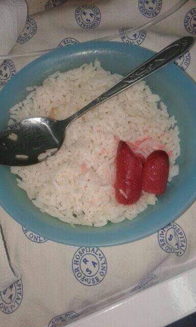 This plate of food was apparently served to patients at an Eastern Cape hospital.