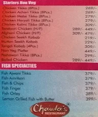 Chawla's Restaurant menu 6