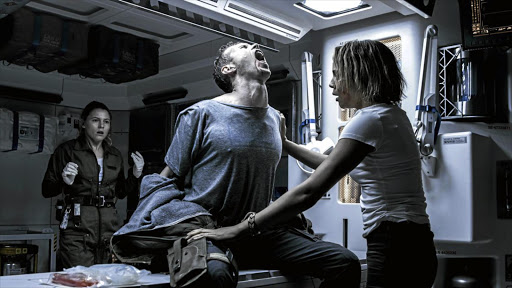 A horrific scene from 'Alien: Covenant' unfolds in a sick bay far, far away.