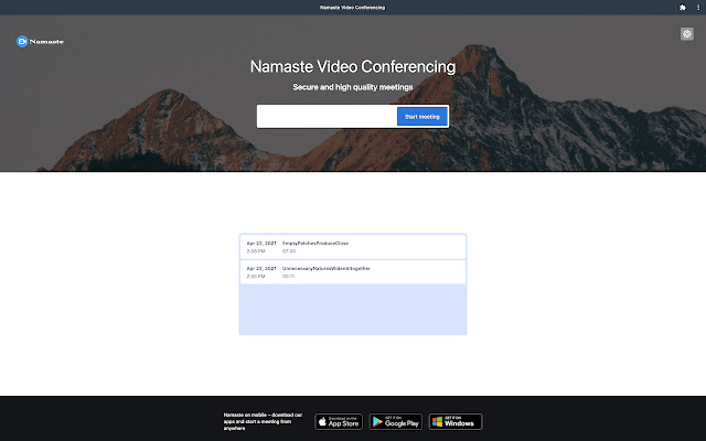 Namaste Video Conferencing chrome extension