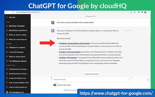 ChatGPT for Google by cloudHQ