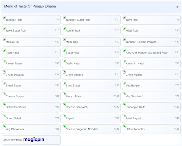 Taste Of Punjab Dhaba menu 