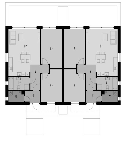 Eco 46 dwulokalowy - Rzut parteru