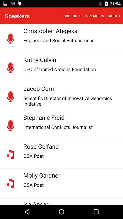 Android application TEDxBerkeley 2016 screenshort
