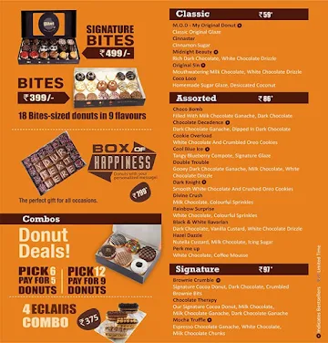 Mad Over Donuts menu 